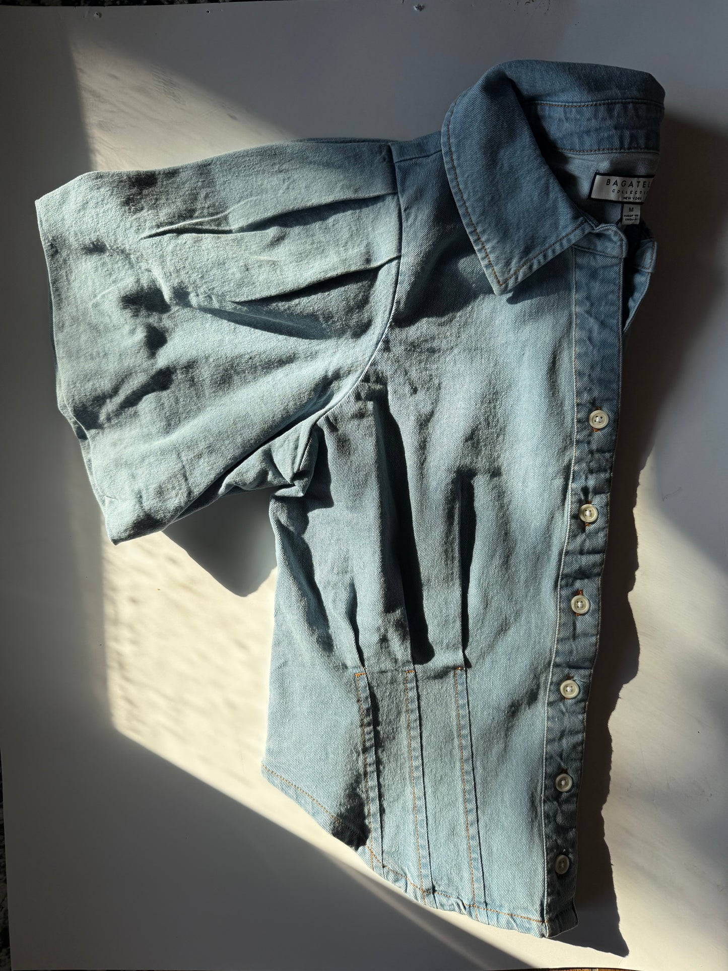 Denim Puff Sleeved Top