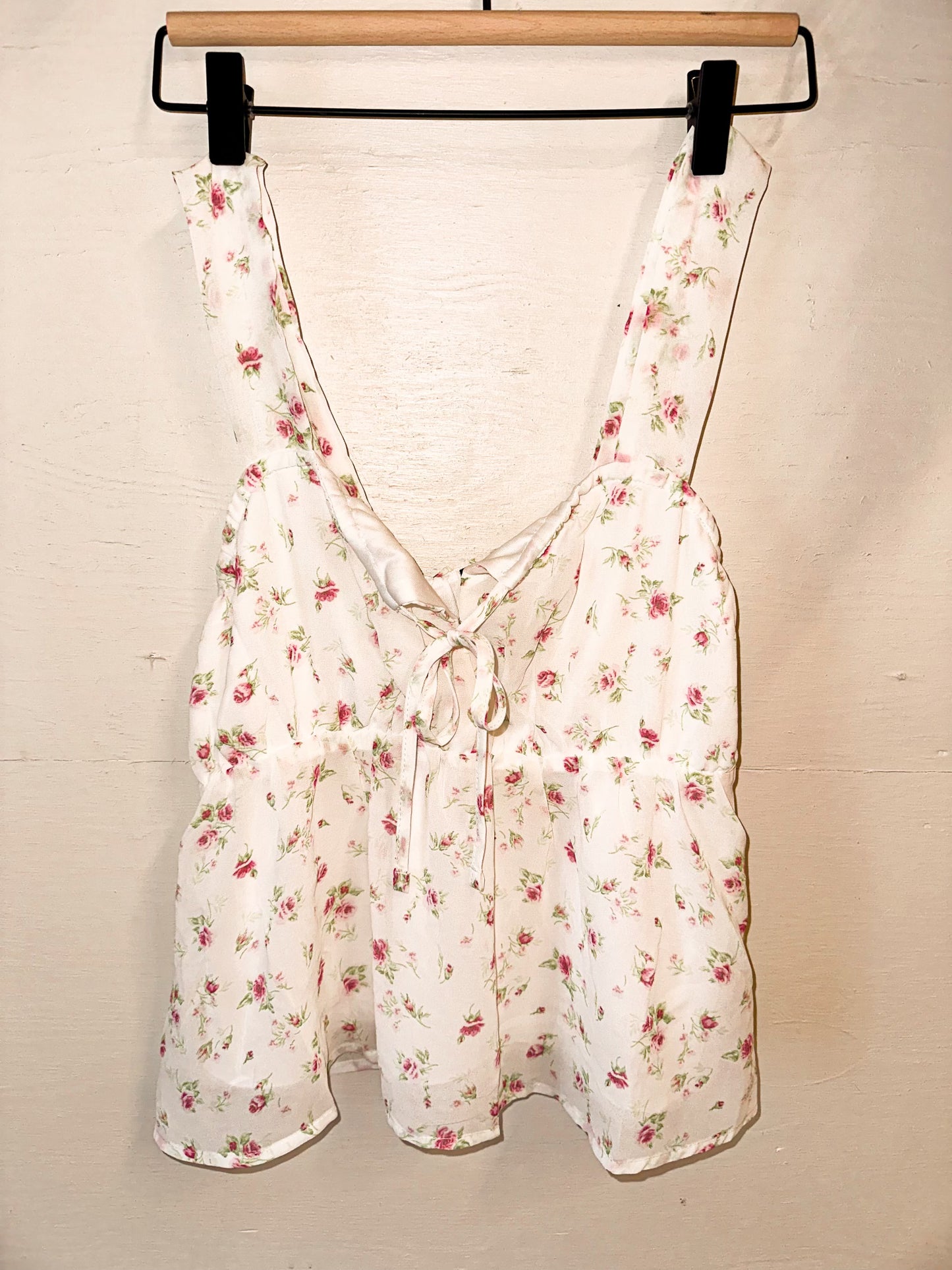 White Flower Print Blouse