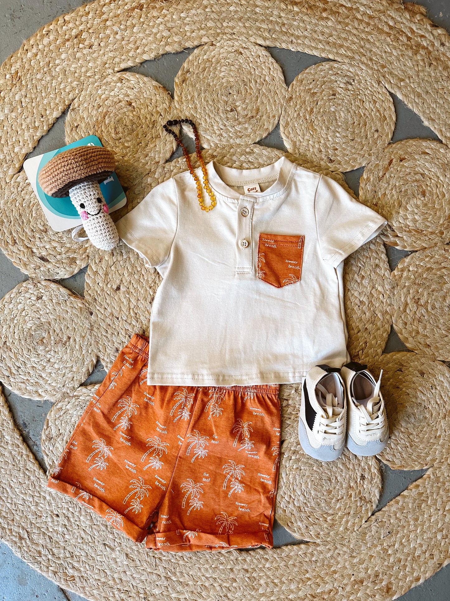 Palm Tree Shorts Set