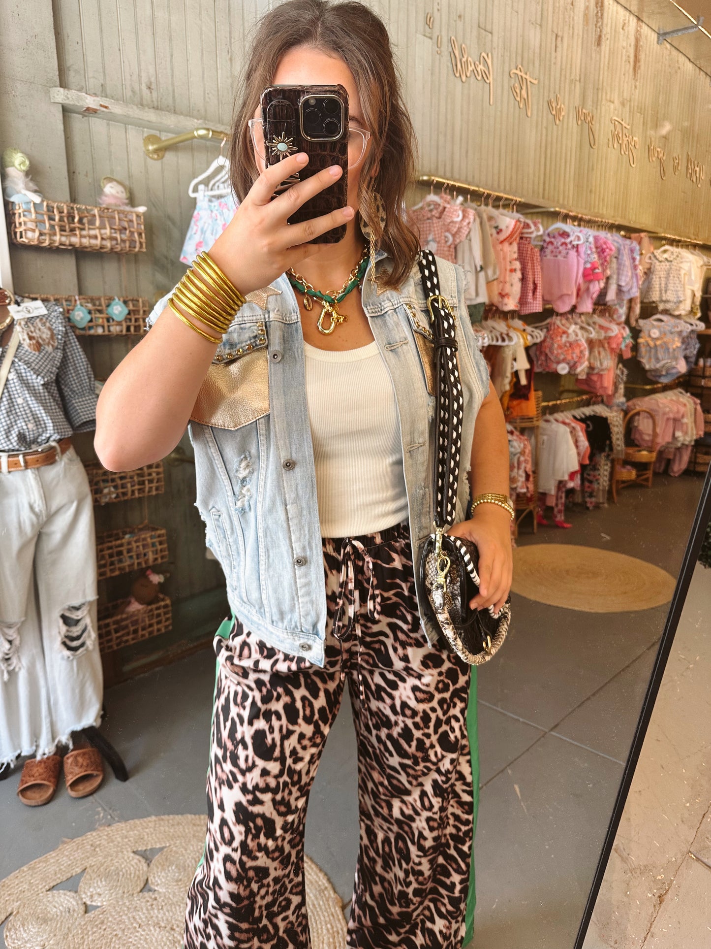 Leopard & Gobbler Green Pants