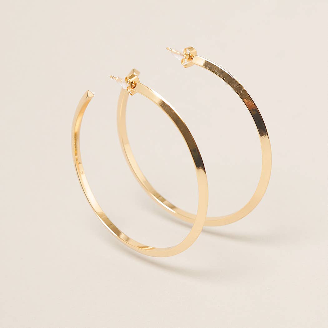 Gold Dipped Post Hoop Earrings