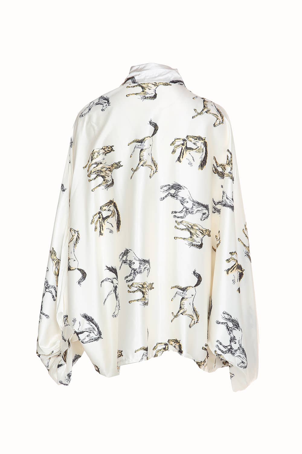 Horse Print Satin Blouse