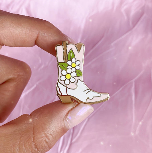 Daisy Cowgirl Boot Enamel Pin