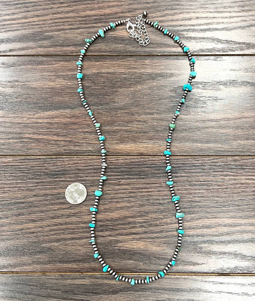 737102, Handmade Navajo Bead, Turquoise Necklace