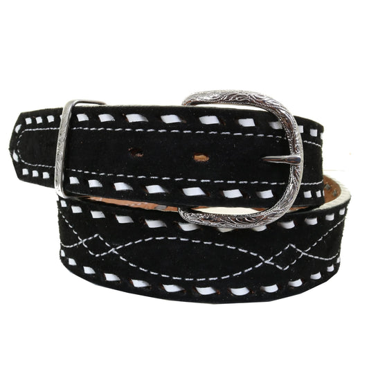 B1194B Black Suede Belt