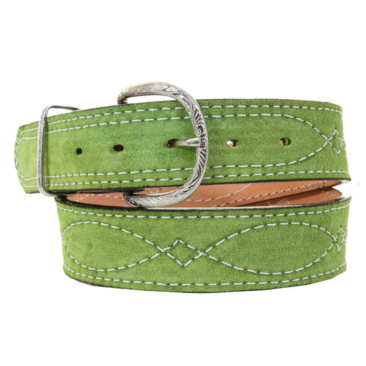 B1216A Lime Green Suede Belt