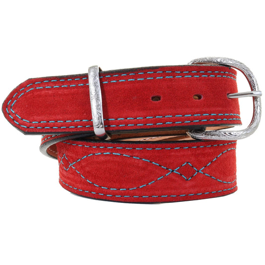 B1217A Red Suede Belt