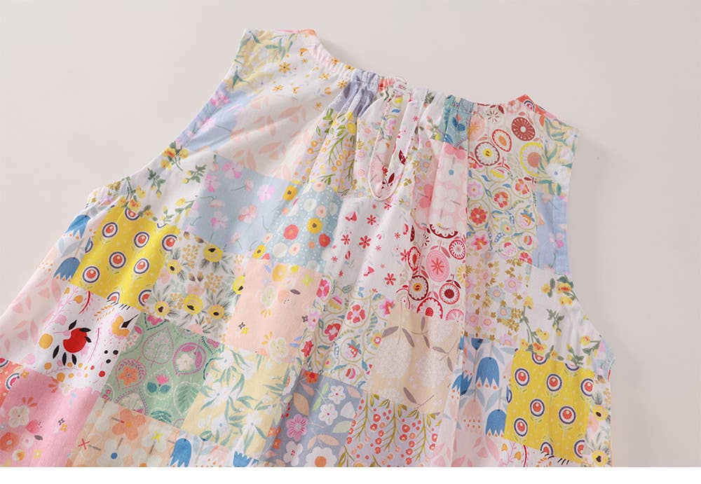 Floral Patched Tulip Dress