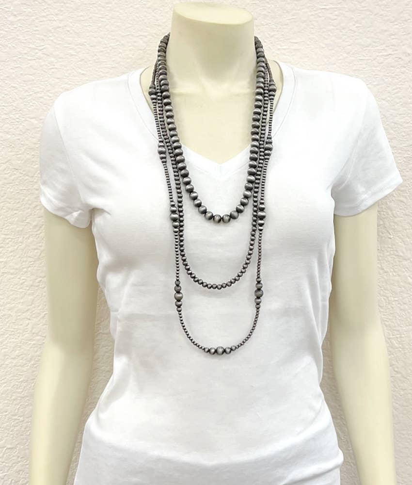 736361, Handmade 36" 3-strand Navajo Necklace