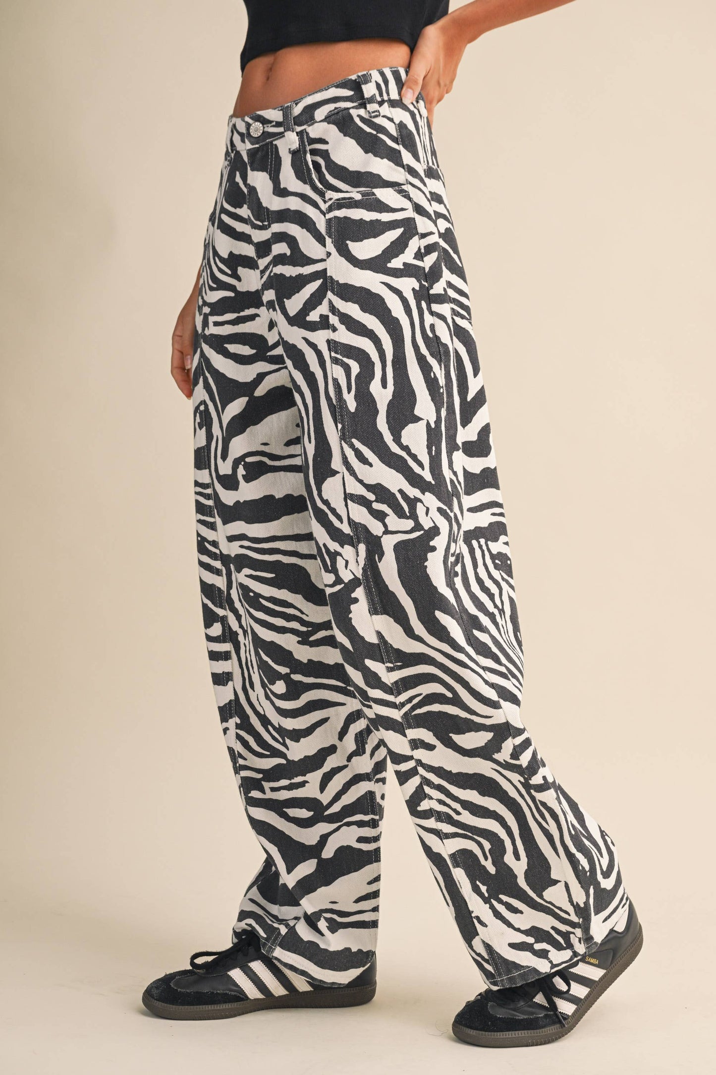 Zebra Barrel Pants