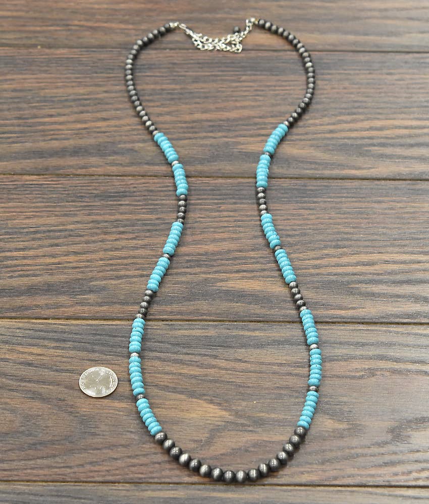 733525, Handmade 36" Navajo Bead Necklace