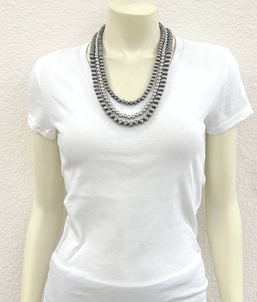 Handmade Silver & Navajo Bead Necklace