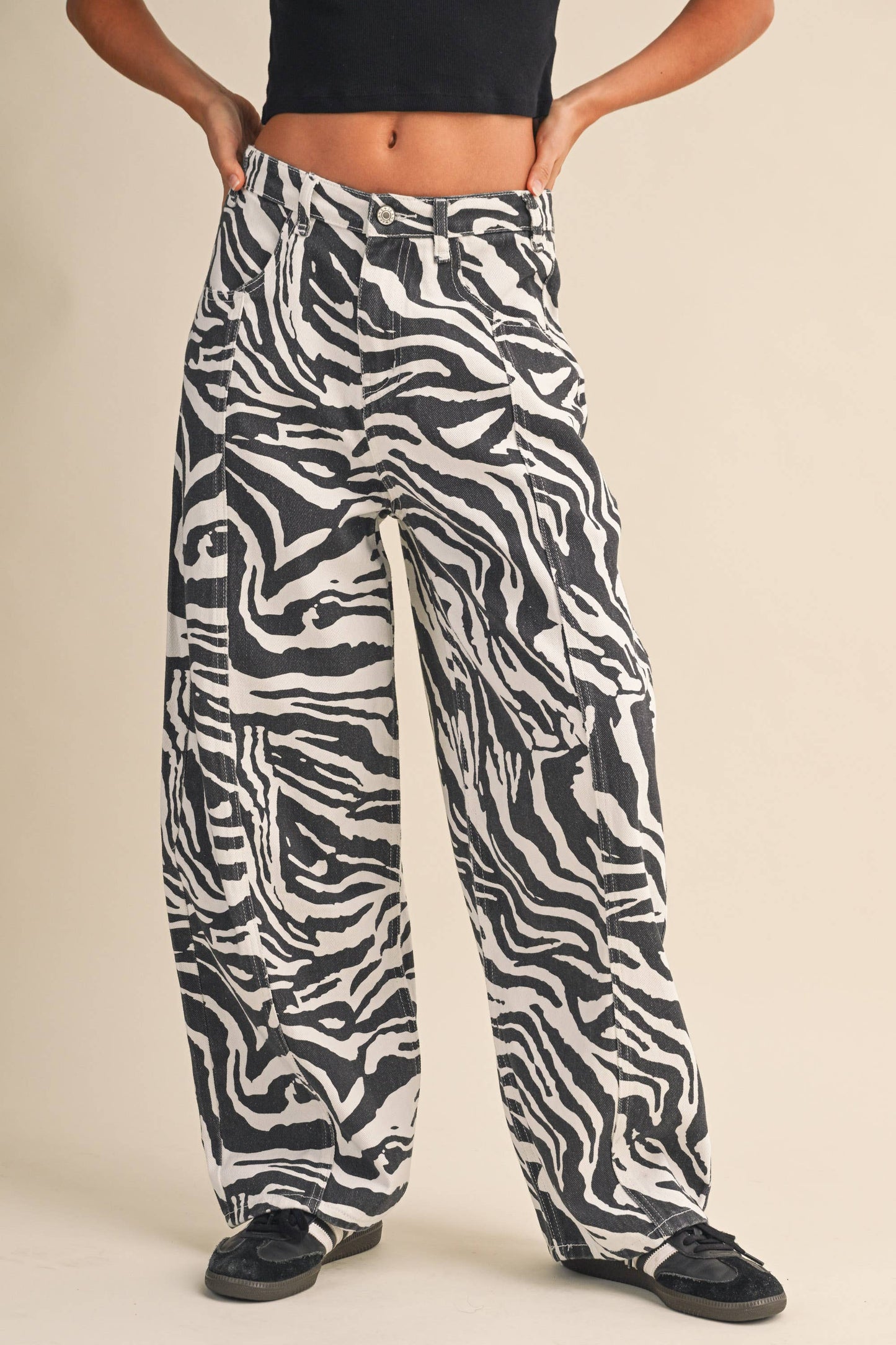 Zebra Barrel Pants