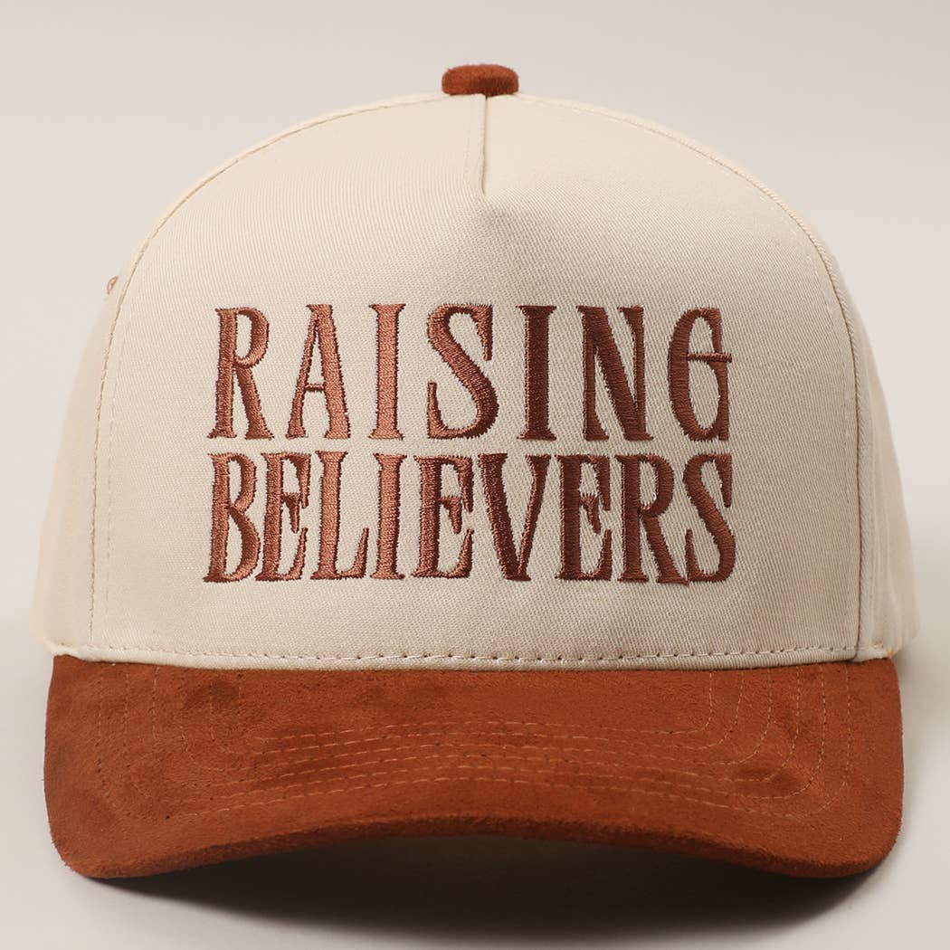 RAISING BELIEVERS Suede Two-Tone Trucker Hat
