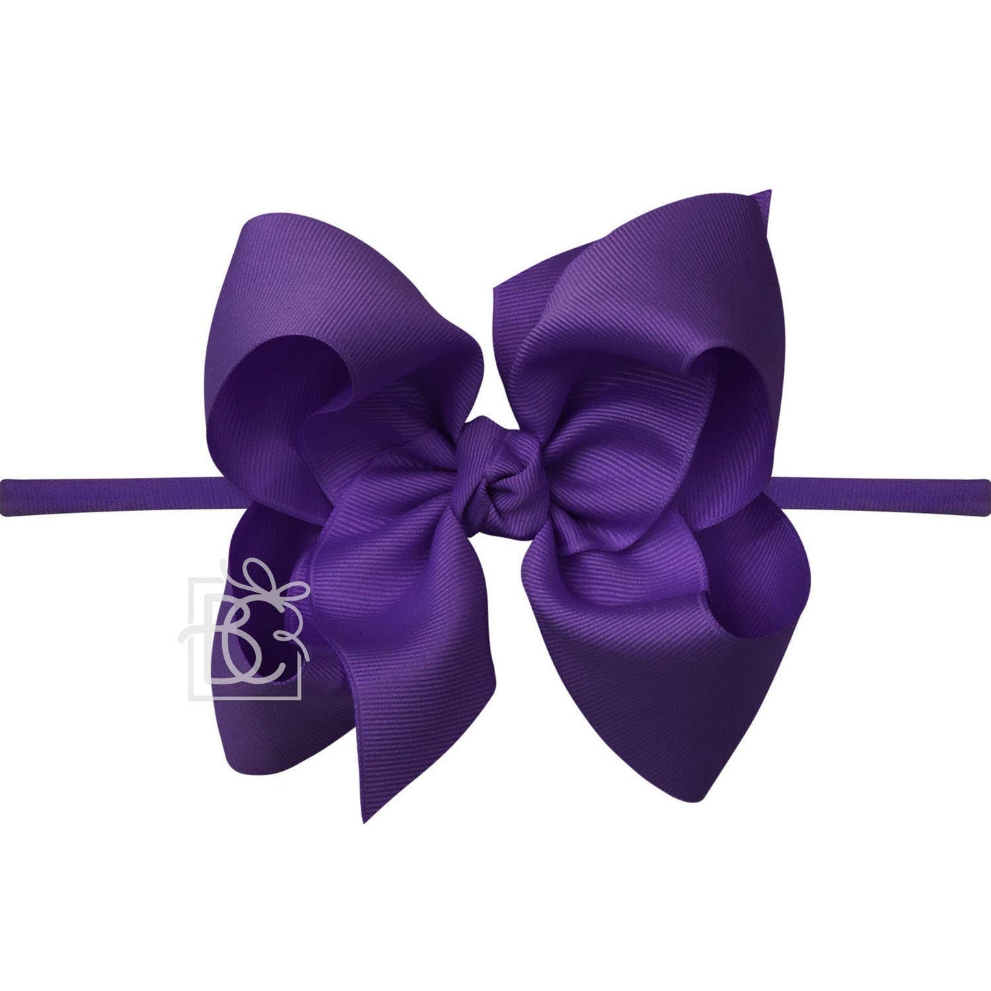 1/4" NYLON PANTYHOSE HEADBAND W/SIGNATURE GROSGRAIN BOW