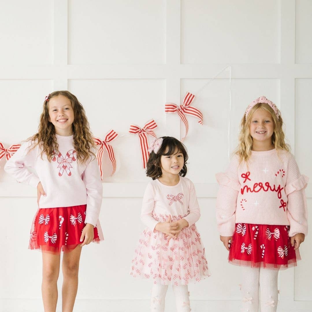 Candy Cane Coquette Sequin Christmas Tutu - Kids Clothing