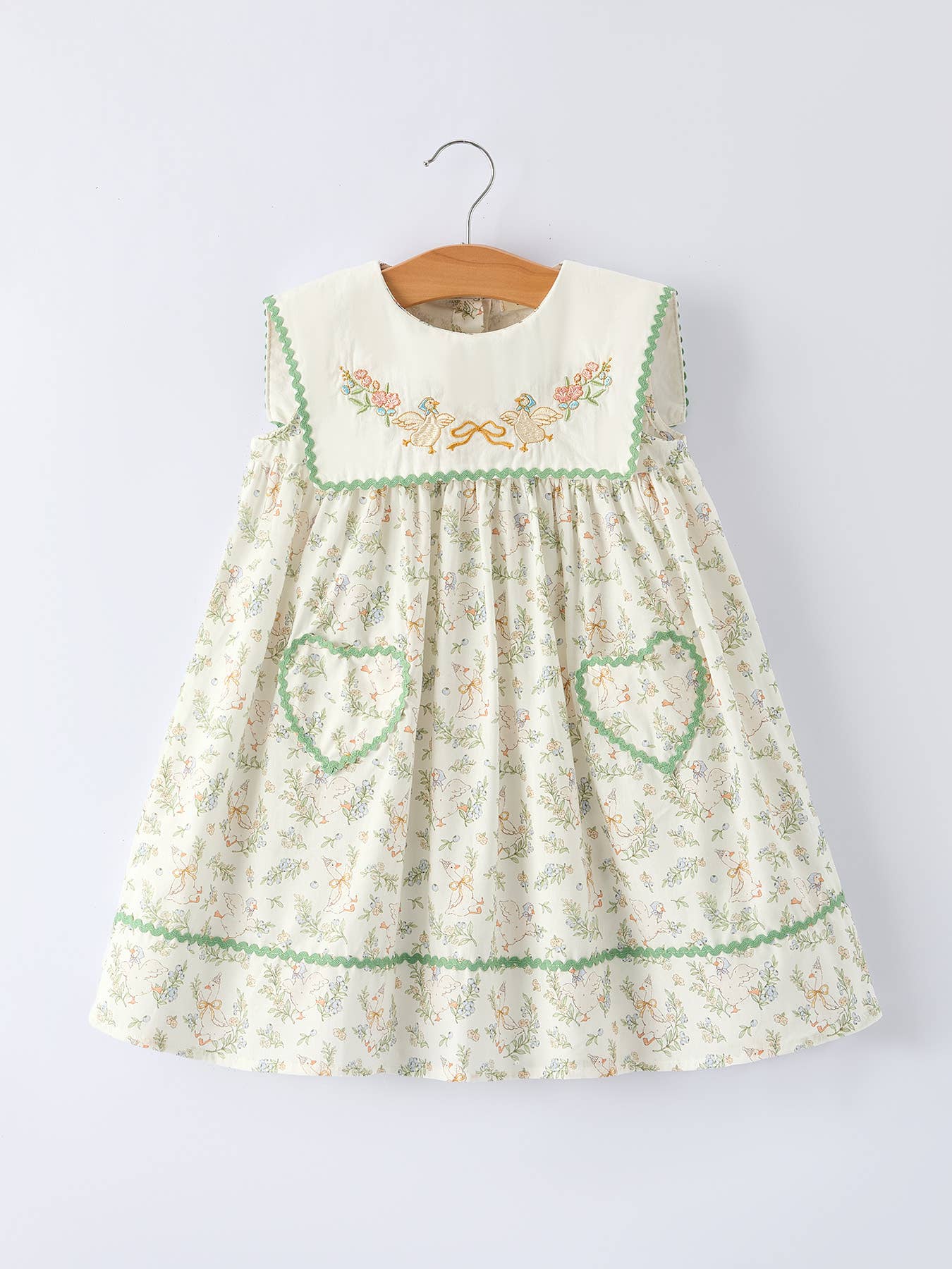 vintage embroidered dress Vintage Floral Duck Embroidery Spring Dress – JunesPearls