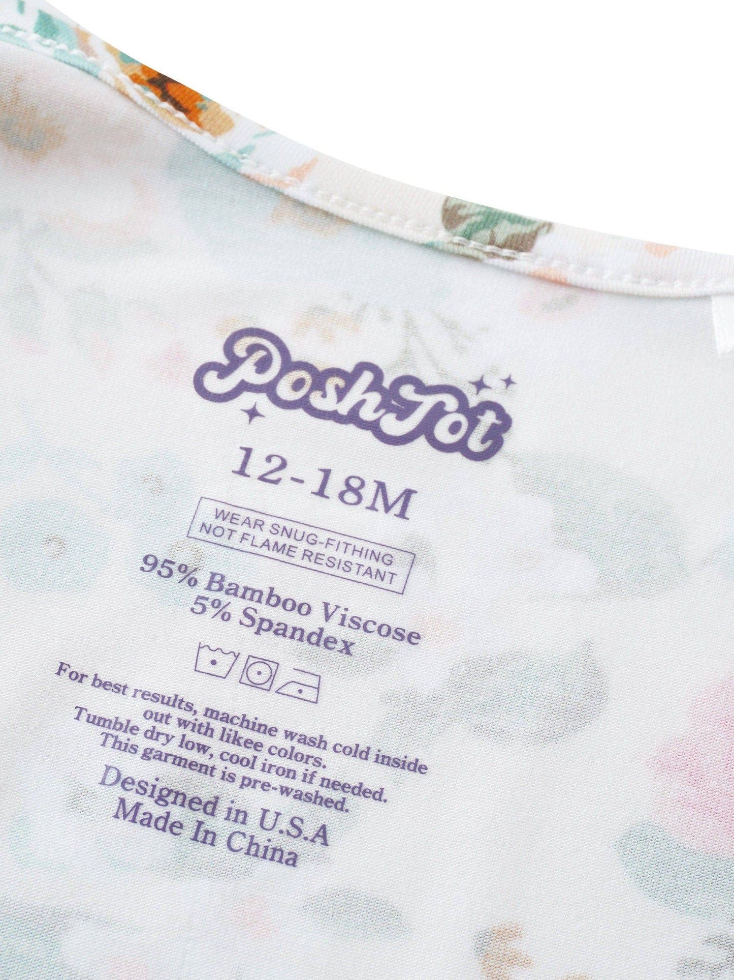 Retro Small Flowers Bamboo Baby Convertible Zippy Romper