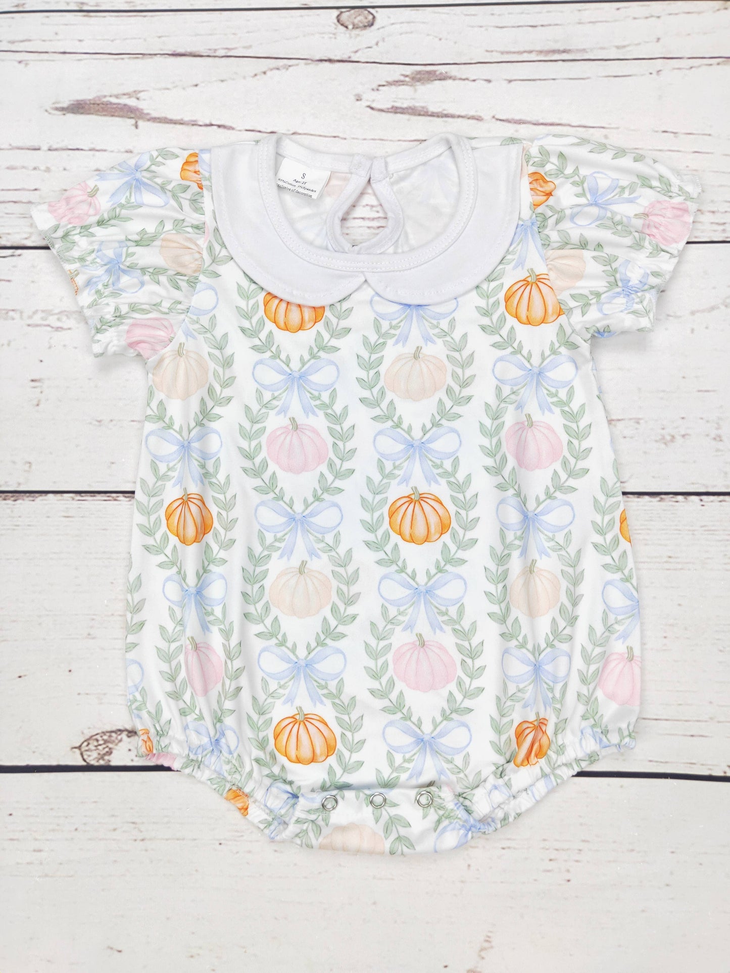 Baby Bow Pumpkin Print Bubble