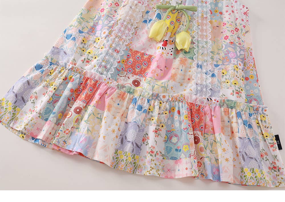 Floral Patched Tulip Dress