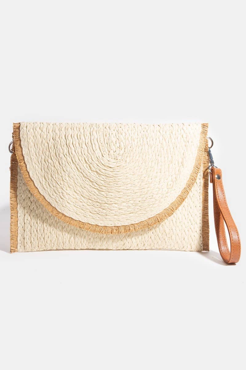 Paper Braided Envelope Clutch Bag