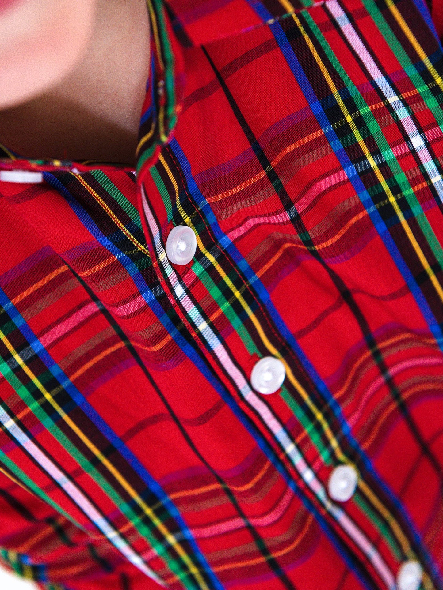 Boys Red Nicholas Plaid Long Sleeve Button Down Shirt
