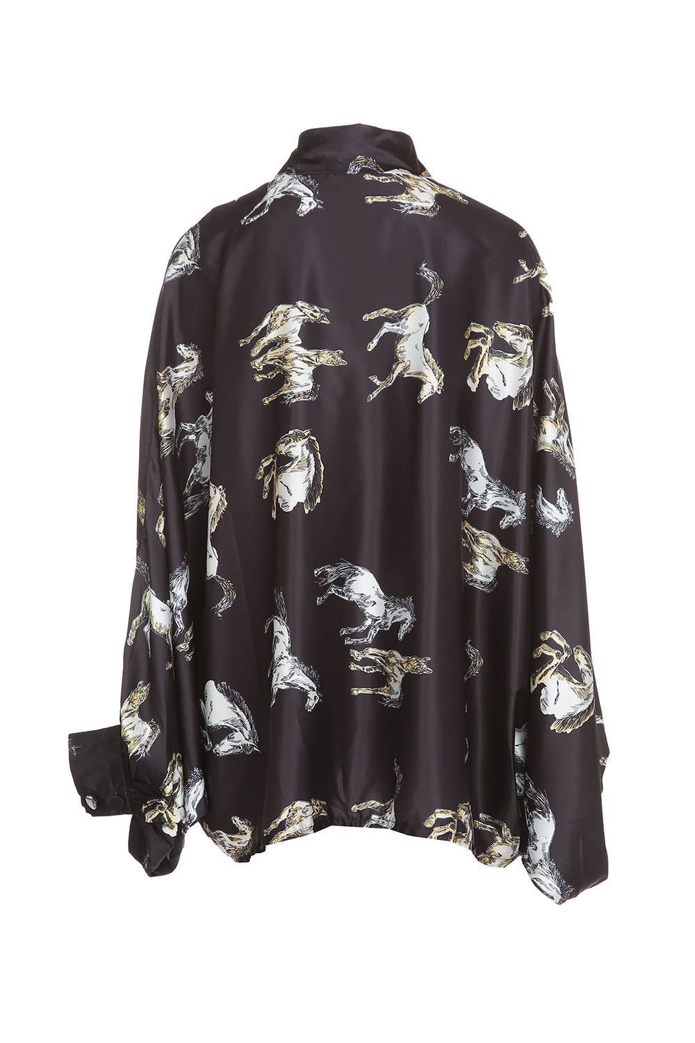 Horse Print Satin Blouse