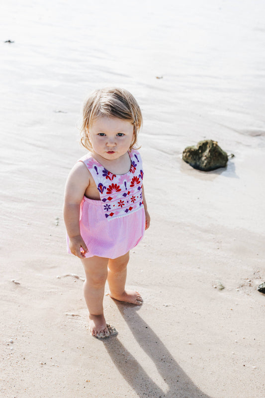 Layla Bubble Pink Gingham: 6M