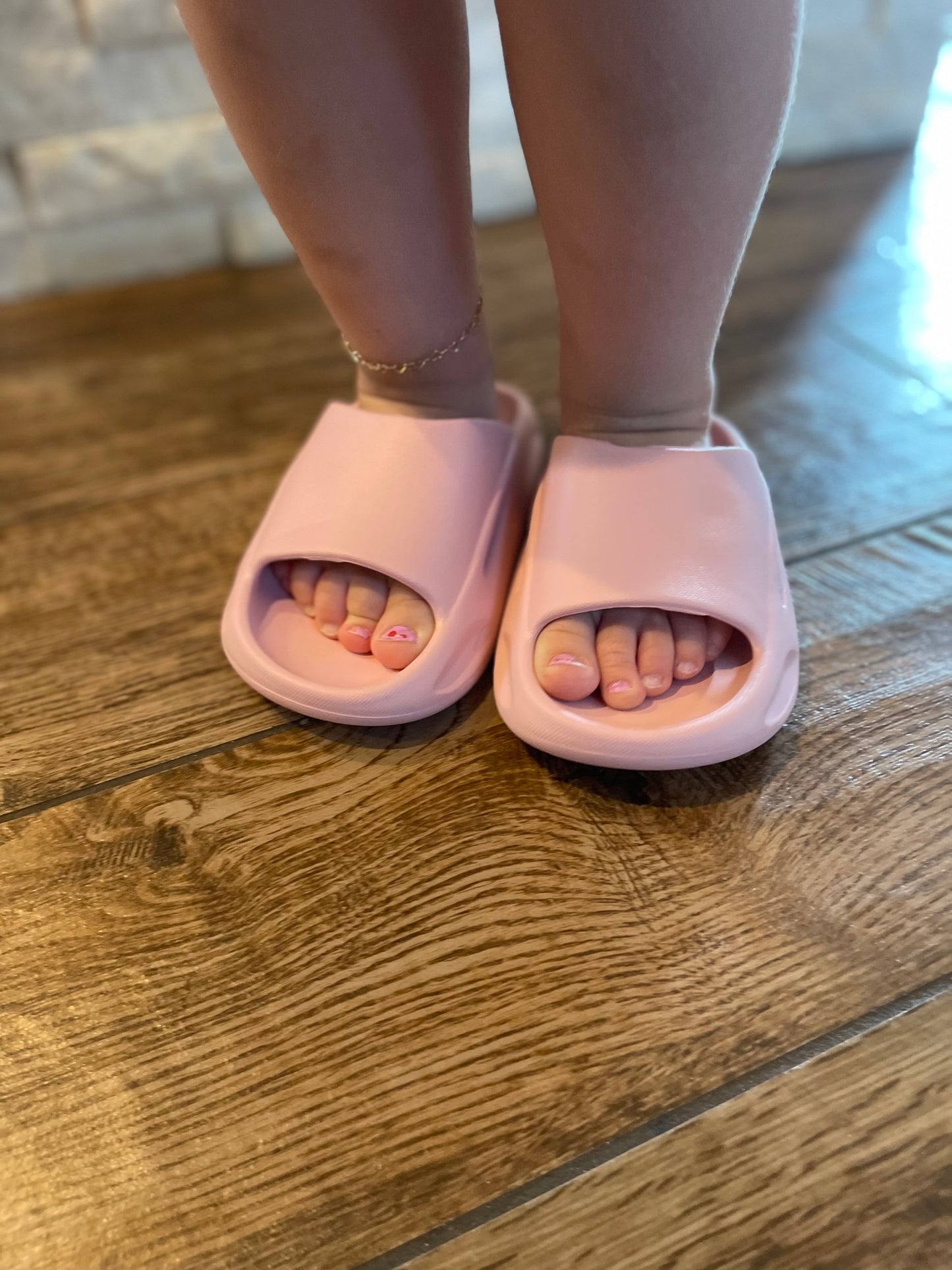 Pink toddler foam platform slides
