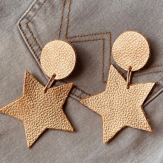 Champagne star earrings