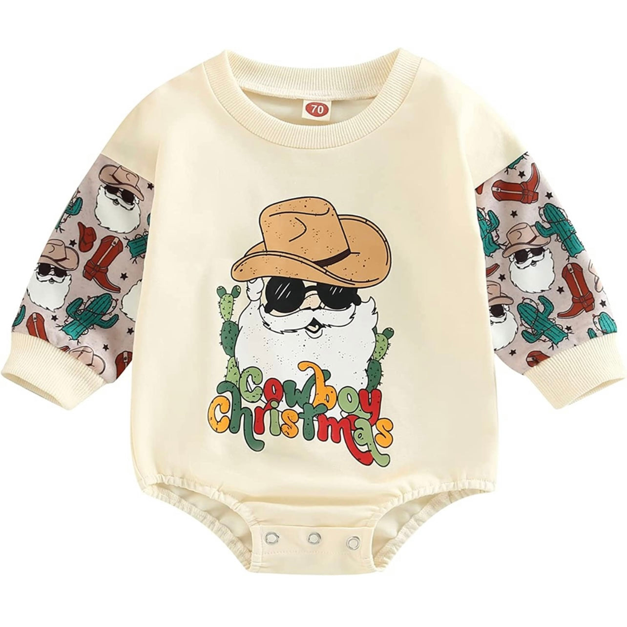 Cowboy Christmas Sweatshirt Romper