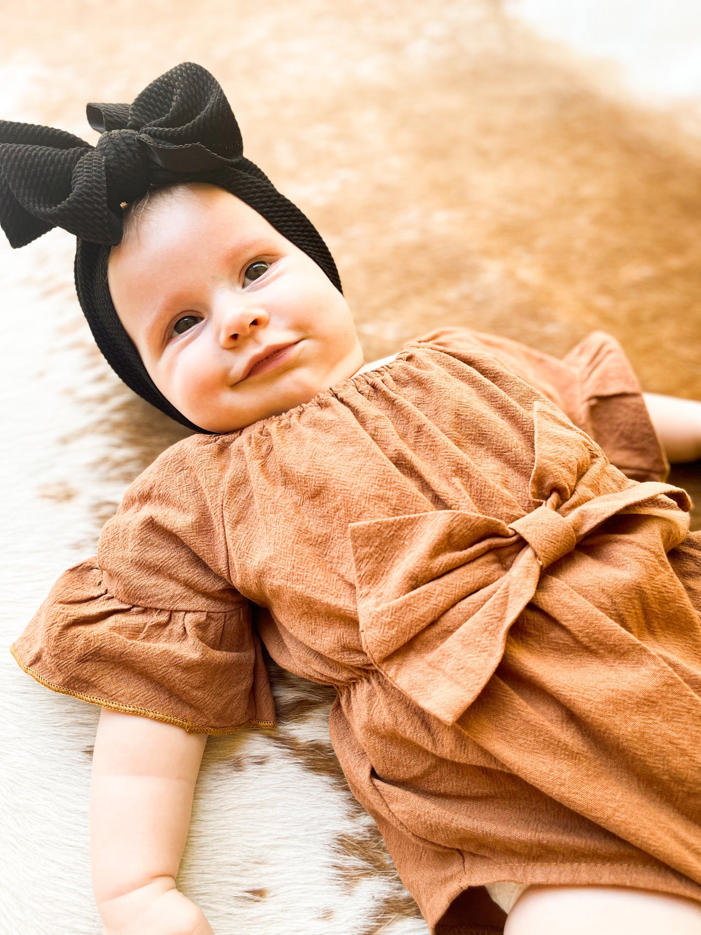 Brown Bow Romper