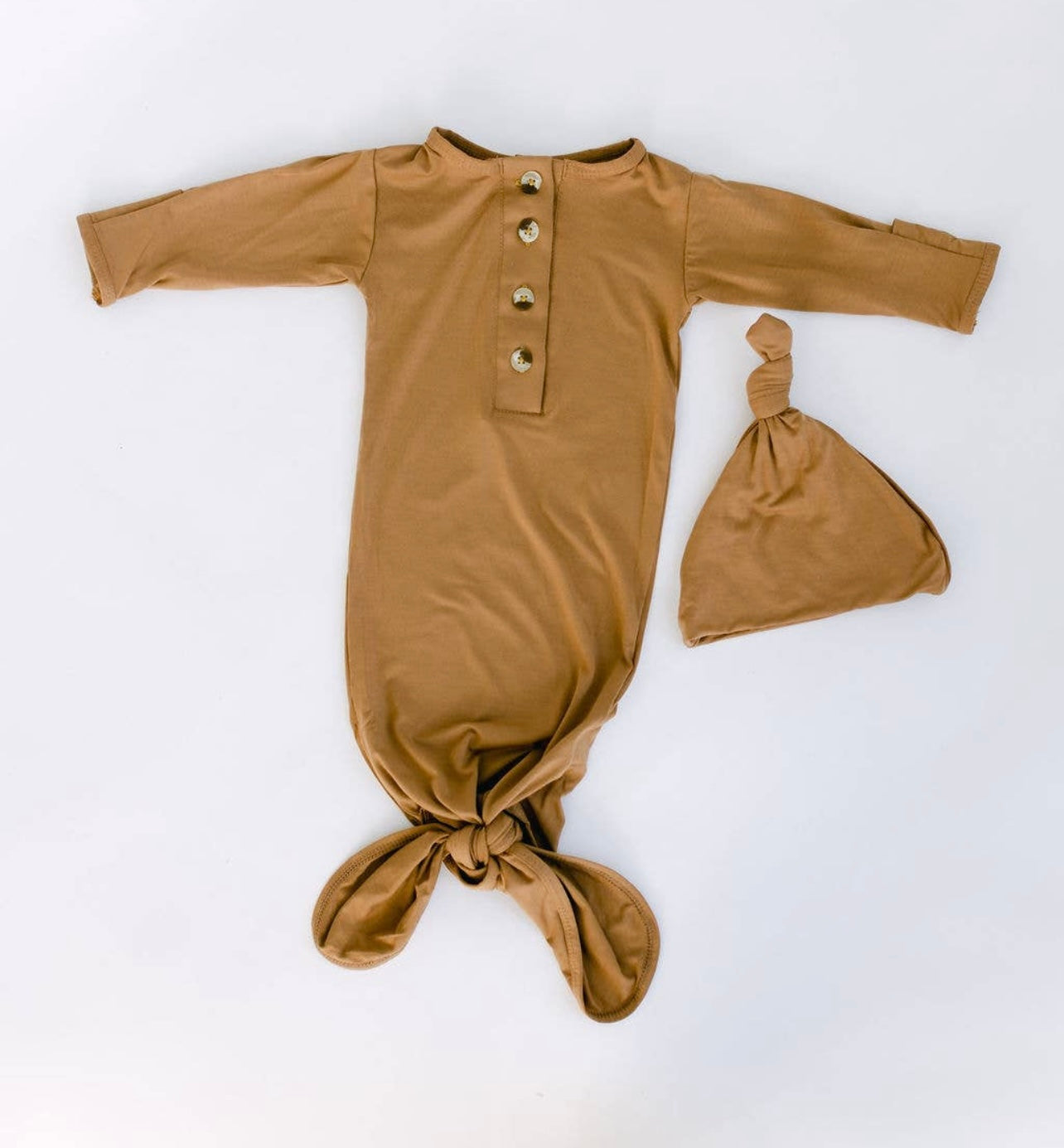 Stroller Society - Knotted Baby Gown and Hat Set