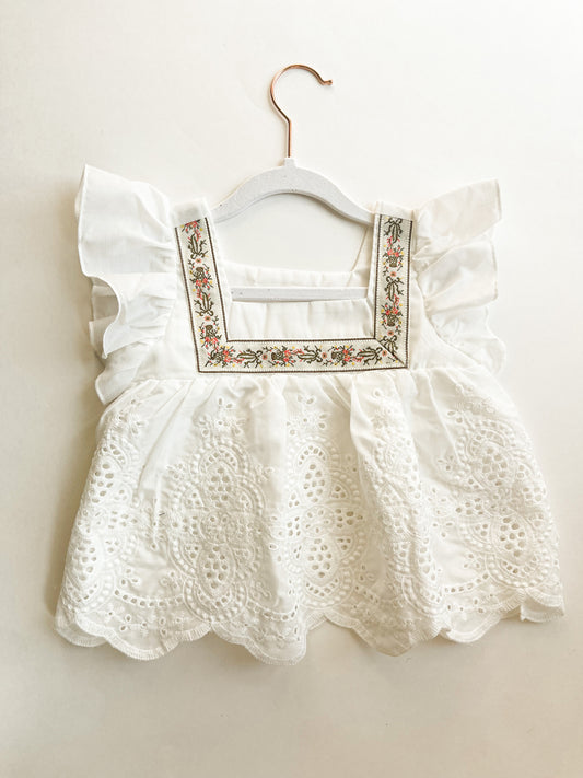 Ruffle Eyelet Blouse